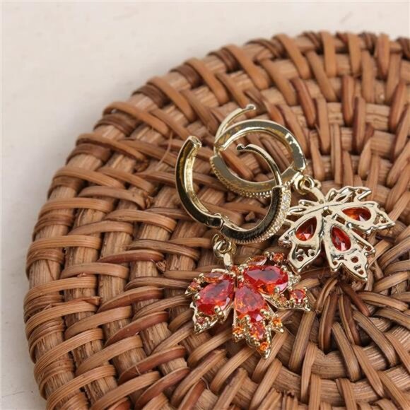 Crystal Drop Earrings: Floral Studs with Sparkly Rhinestones, Teardrop Dangle - Picture 7 of 8